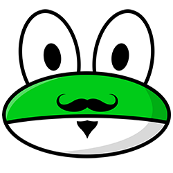 Lord Broblord channel logo, a frog with a moustache